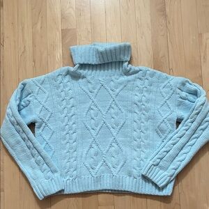 Hippie Rose baby blue turtleneck sweater size M
